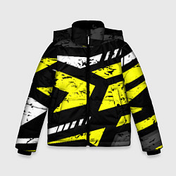 Зимняя куртка для мальчика Black yellow abstract sport style