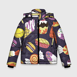 Куртка зимняя для мальчика Сладости, цвет: 3D-светло-серый