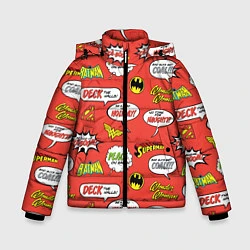 Куртка зимняя для мальчика DC comics logos, цвет: 3D-светло-серый