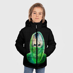 Куртка зимняя для мальчика Billie Eilish: Green Acid, цвет: 3D-черный — фото 2