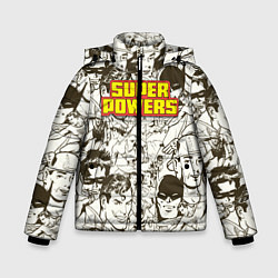Куртка зимняя для мальчика Super Powers, цвет: 3D-светло-серый