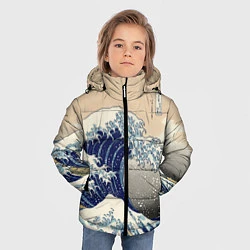 Куртка зимняя для мальчика Kanagawa Wave Art, цвет: 3D-черный — фото 2