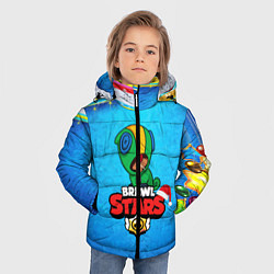 Куртка зимняя для мальчика Brawl Stars новогодний LEON, цвет: 3D-черный — фото 2