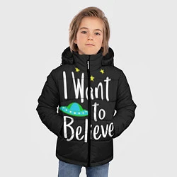 Куртка зимняя для мальчика I want to believe, цвет: 3D-черный — фото 2