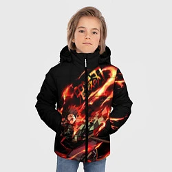 Куртка зимняя для мальчика Demon Slayer, цвет: 3D-черный — фото 2