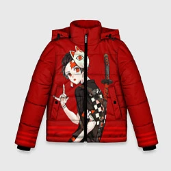 Куртка зимняя для мальчика Demon Slayer, цвет: 3D-черный