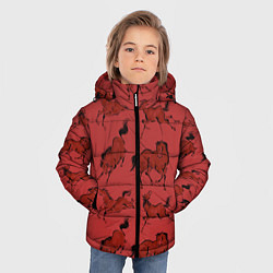 Куртка зимняя для мальчика Красные кони, цвет: 3D-красный — фото 2