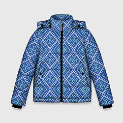 Куртка зимняя для мальчика Славянский орнамент, цвет: 3D-красный
