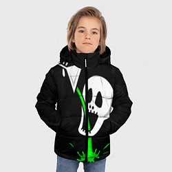 Куртка зимняя для мальчика Череп яд, цвет: 3D-черный — фото 2