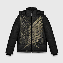 Куртка зимняя для мальчика Attack on titan, цвет: 3D-черный