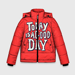 Куртка зимняя для мальчика Сегодня хороший день, цвет: 3D-черный