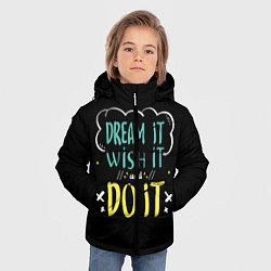 Куртка зимняя для мальчика Мечтай Желай Делай, цвет: 3D-черный — фото 2