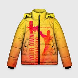 Куртка зимняя для мальчика Be your own Superhero, цвет: 3D-черный