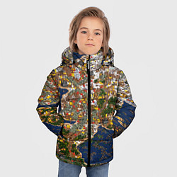 Куртка зимняя для мальчика Герои 3 Карта, цвет: 3D-черный — фото 2