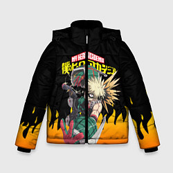 Куртка зимняя для мальчика MY HERO ACADEMIA яркое пламя, цвет: 3D-черный