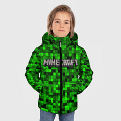 Куртка зимняя для мальчика MINECRAFT CREEPER КАПЮШОН, цвет: 3D-светло-серый — фото 2