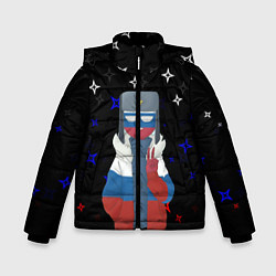 Куртка зимняя для мальчика CountryHumans, цвет: 3D-черный