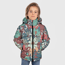 Куртка зимняя для мальчика Цветочный арт, цвет: 3D-светло-серый — фото 2