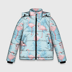 Зимняя куртка для мальчика Арт с розовым фламинго