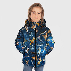 Куртка зимняя для мальчика Космические коты, цвет: 3D-черный — фото 2