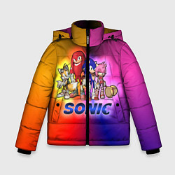 Куртка зимняя для мальчика Команда Соника, цвет: 3D-красный