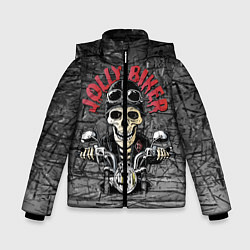 Куртка зимняя для мальчика Веселый байкер, цвет: 3D-черный