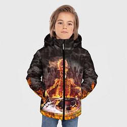 Куртка зимняя для мальчика Вечеринка у скелетов, цвет: 3D-черный — фото 2