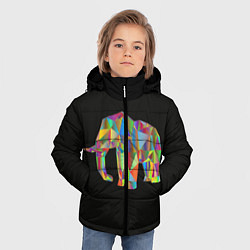 Куртка зимняя для мальчика Слон, цвет: 3D-черный — фото 2