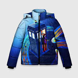 Куртка зимняя для мальчика ДОКТОР И КЛАРА И ТАРДИС, цвет: 3D-светло-серый