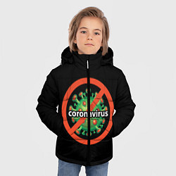 Куртка зимняя для мальчика Стоп коронавирус, цвет: 3D-светло-серый — фото 2
