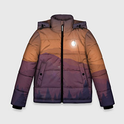 Куртка зимняя для мальчика Горы, цвет: 3D-черный