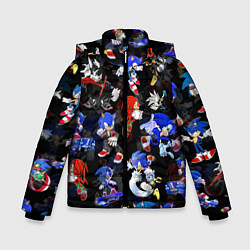 Куртка зимняя для мальчика Sonic паттерн, цвет: 3D-черный