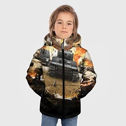 Куртка зимняя для мальчика ТАНКИ, цвет: 3D-черный — фото 2