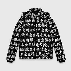 Куртка зимняя для мальчика ИЕРОГЛИФЫ, цвет: 3D-светло-серый