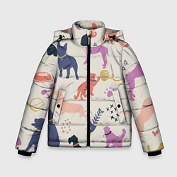 Куртка зимняя для мальчика Домашние животные паттерн, цвет: 3D-черный
