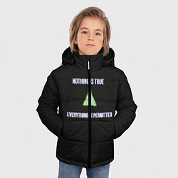 Куртка зимняя для мальчика Ничто не истинновсе дозволено, цвет: 3D-черный — фото 2