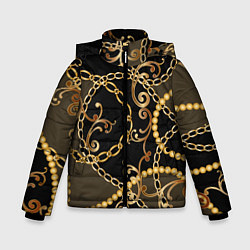 Куртка зимняя для мальчика Versace Золотая цепь, цвет: 3D-светло-серый