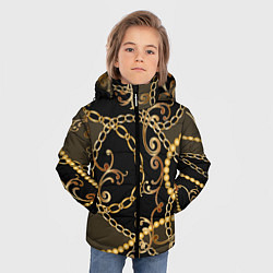 Куртка зимняя для мальчика Versace Золотая цепь, цвет: 3D-светло-серый — фото 2