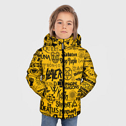Куртка зимняя для мальчика ЛОГОТИПЫ РОК ГРУПП, цвет: 3D-черный — фото 2
