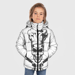 Куртка зимняя для мальчика Череп повар, цвет: 3D-черный — фото 2