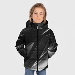 Куртка зимняя для мальчика GEOMETRY STRIPES BLACK & WHITE, цвет: 3D-черный — фото 2