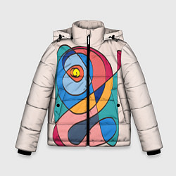 Куртка зимняя для мальчика Абстракция полет фантазии, цвет: 3D-светло-серый