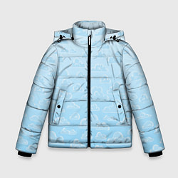 Куртка зимняя для мальчика Очень светлые голубые облака, цвет: 3D-черный
