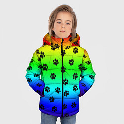 Куртка зимняя для мальчика Следы на радуге, цвет: 3D-черный — фото 2