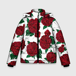 Куртка зимняя для мальчика Винтажные розы, цвет: 3D-светло-серый