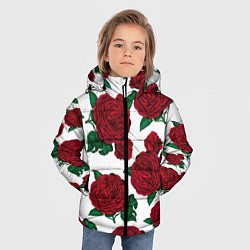 Куртка зимняя для мальчика Винтажные розы, цвет: 3D-черный — фото 2