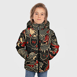 Куртка зимняя для мальчика Dsquared tatoo DRAGON, цвет: 3D-черный — фото 2
