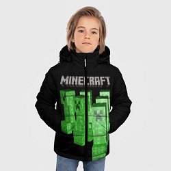 Куртка зимняя для мальчика MINECRAFT CREEPER, цвет: 3D-черный — фото 2