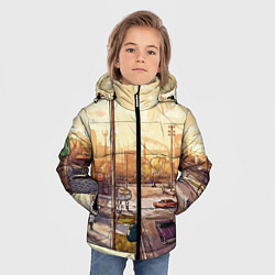 Куртка зимняя для мальчика GTA San Andreas, цвет: 3D-светло-серый — фото 2