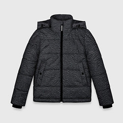 Куртка зимняя для мальчика Текстура черная кожа рельеф, цвет: 3D-черный